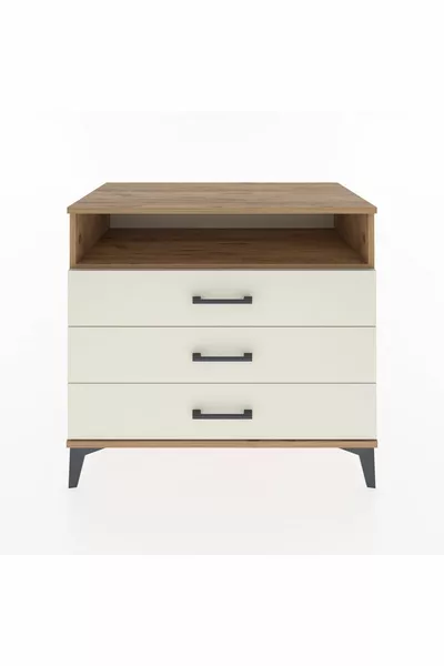 خزانة هيفريون بطابق واحد وثلاثة أدراج من خشب الصنوبر وحجر اللازورد