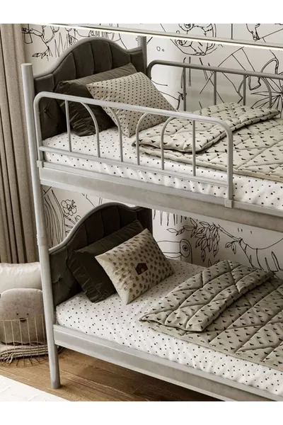 Argimo Melis Young Children's Room Metal Bunk Bed and Bed x cm