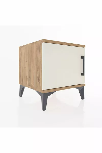 خزانة جانبية هايبرين بأبواب مفردة من خشب الصنوبر والرخام الآيتي