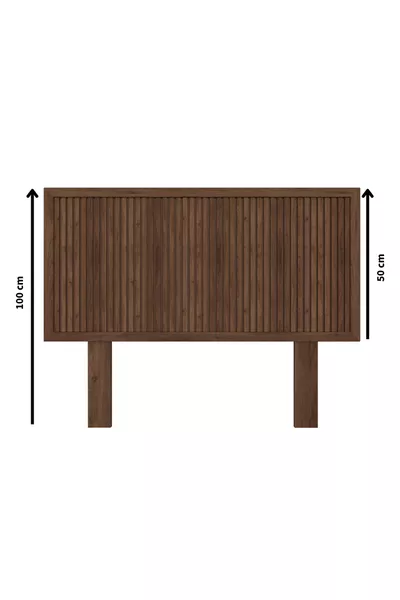 Alaz Model Walnut Color Wooden Single Headboard (VERTICAL)
