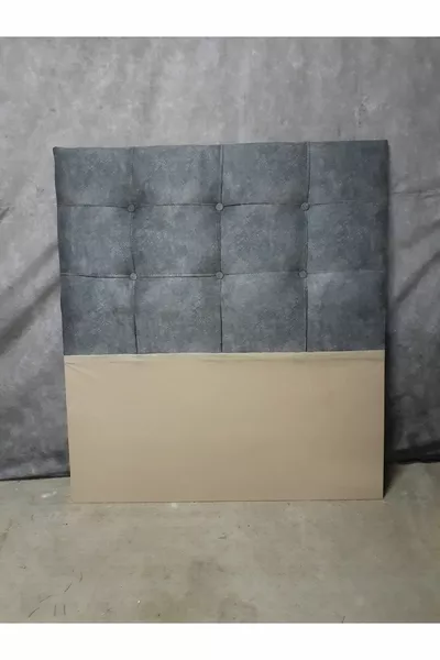 Bed Base Headboard X Square Quilted Anthracite Smoke