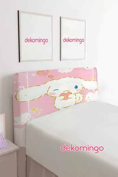 PEMBE CINNAMAROL DESENLİ BAZA BAŞLIK KILIFI ( TEK KİŞİLİK )