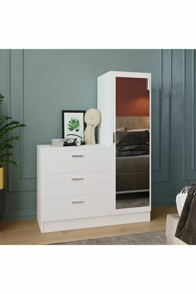 Nancy Spiegelkommode Kleiderschrank Weiß