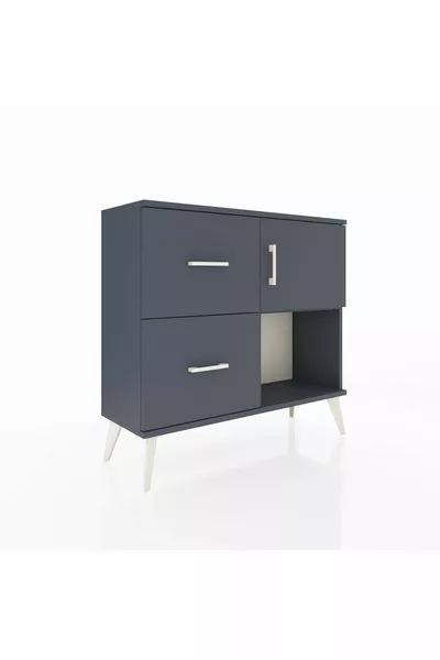 خزانة أرجيس بروف رف واحد، درجين، باب واحد، أنثراسيت-أنثراسيت