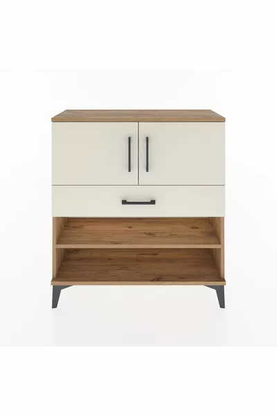 Arges Şifonyer 3 Raflı Tek Çekmeceli 2 Kapaklı  Çam-Aytaşı