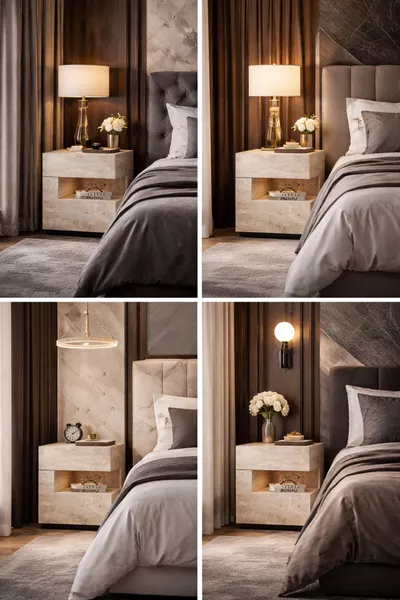 Travertine-Look Nightstand