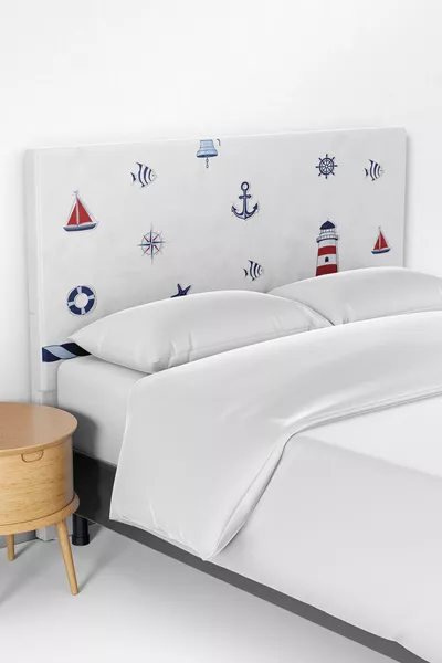 Karışık Denizci Desenli Çocuk Yatak Baza Başlık Kılıfı 