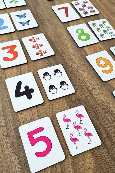 بطاقات الأرقام الخشبية للعب مطابقة الذكاء مواد تعليمية لرياض الأطفال