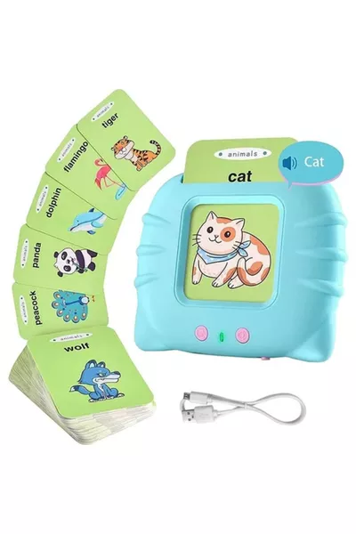 Early Education English Audio Flash Cards Durable PVC Cards with Transparent Protective Cover