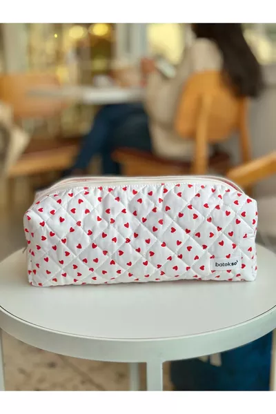 Reistas voor Haarstylingapparaten met Rode Hartjes - XL Maat