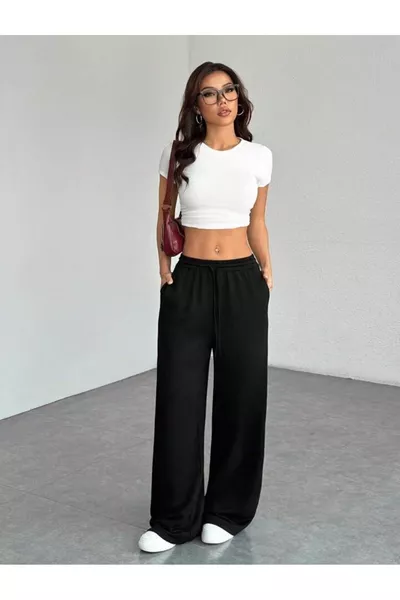 سروال رياضي واسع الأرجل للنساء