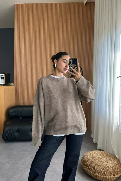 Дамски пуловер с голяма яка тип велосипед Vizon