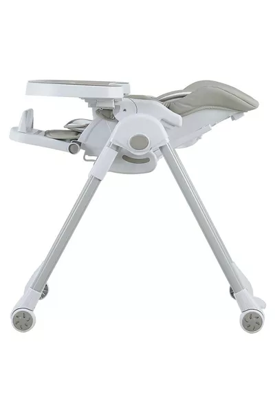 Детски стол за хранене Lucca с асансьор и колела с двойна тава