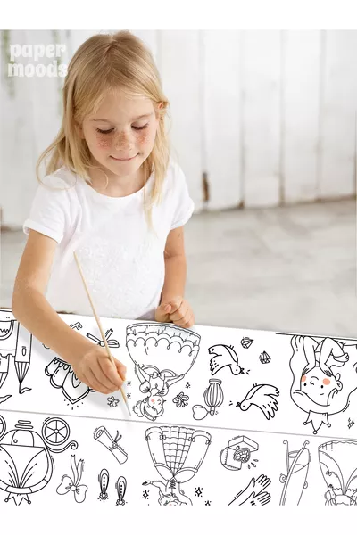 ورق تلوين على شكل أميرة بلفة 3 أمتار - نشاط تعليمي للأطفال والرضع