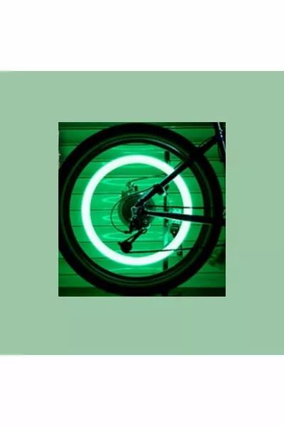 2 pièces de lampes de couvercle de valve pour vélo, voiture, moto avec capteur de mouvement et lumière LED verte