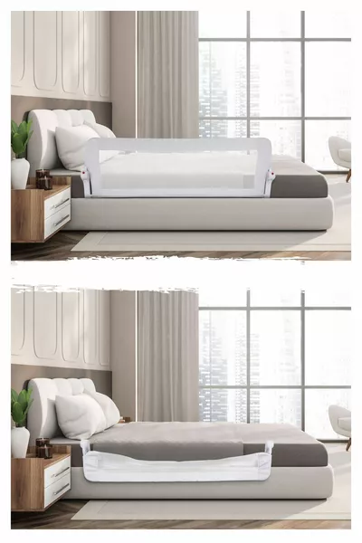 Barriera per letto pieghevole bianca cm. Barriera cm.