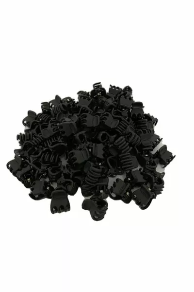 Мини щипка за коса Mandal, черен цвят, брой 1,2 см