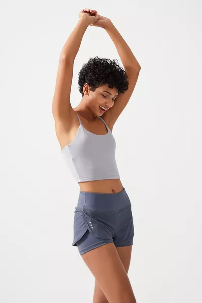 Women's Anthracite 2-Layer Sports Shorts - 2-in-1 Shorts with Leggings