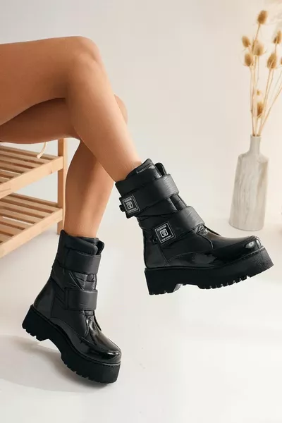 Mother Daughter Combination Black Thermal Wool Snow Boots