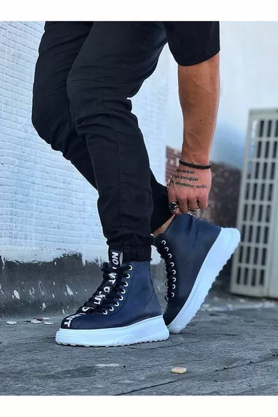  Тъмносини мъжки боти до половин глезена