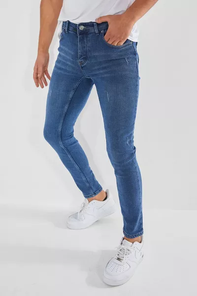 Jeans Homme Skinny Fit Lycra Nail Bleu