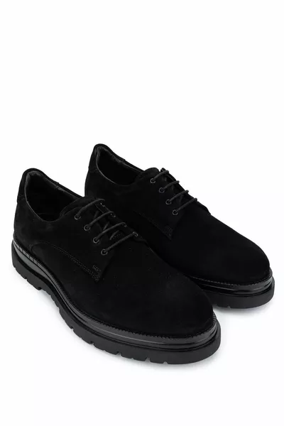 Echt lederen zwarte suède casual schoenen voor heren