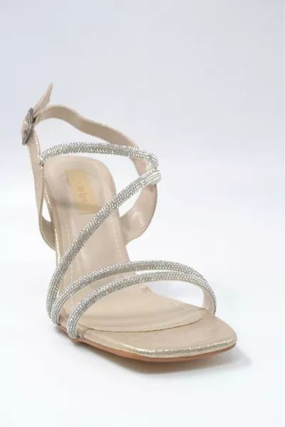 Sarah Satin Zircon Stone Chaussures à talons hauts pour femmes