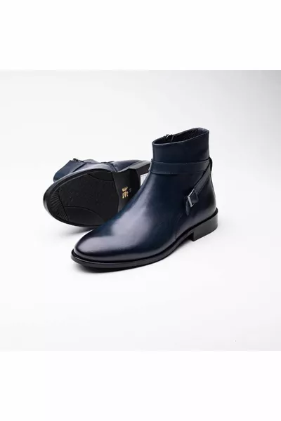  Floyd Stivali casual da uomo in pelle blu navy