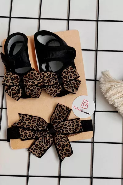 Léopard Bébé Band-Bottines Double Set 0-6 Mois