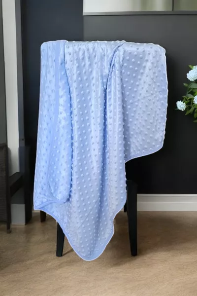 Бебешко одеяло Nohut, памучно, еднослойно, тънко, за сезон, синьо