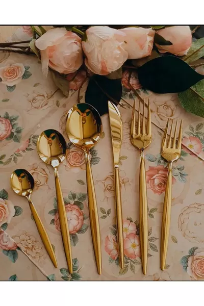 Dmr Life Венеция Злато 6 броя десертна вилица Злато