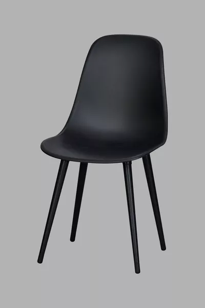 Eames Black Wood Leg Plastic Black Chair