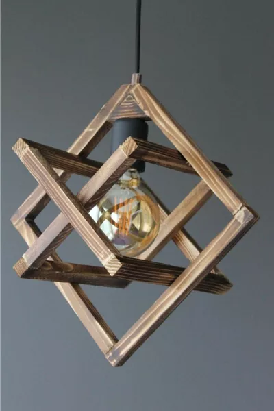 Éclairage moderne décoratif pour chambre, cuisine, bois, lampe simple pour hall