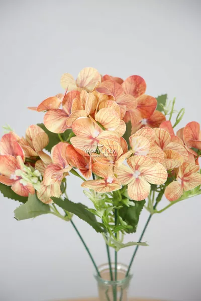 Изкуствен малък мокър букет от хортензии  см кафяв