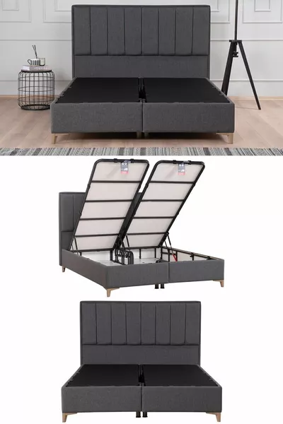 Gold Therapy Storage Bed Headboard Set Anthracite (BED NOT INCLUDED)