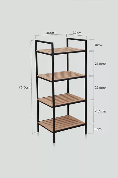 Kitchen Material Cabinet Metal-Wood Organizer Decorative Multi-Purpose Shelf