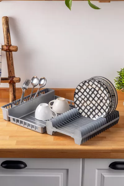 Tezgah Üstü Katlanır Bulaşıklık - Tabaklık - Kurutmalık Bulaşık Düzenleyicisi