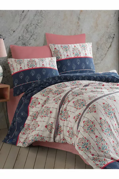 Özge Dubbel Dekbedovertrekset met Elastisch Laken | Bruidsdekbedovertrekset