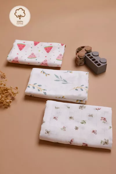 3 Stück Multifunktionale Mullwindel-Decken, % Baumwolle, Oeko-Tex zertifiziert,  cm