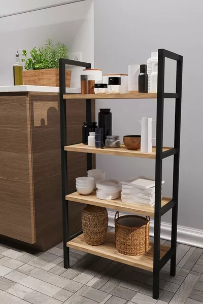 Nefes 4-этажная кухонная полка с металлическими ножками, шкаф для ванной, многофункциональная полка, шкаф для кладовой, офисная полка, книжный шкаф