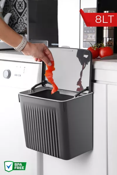 Hanging Functional Trash Can 8L