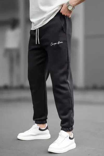 Black Basic Regular Fit Sweatpants 