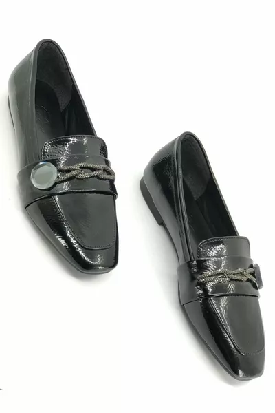 فيليس بلانت ستون مفصلة باليه نسائي مسطح أسود