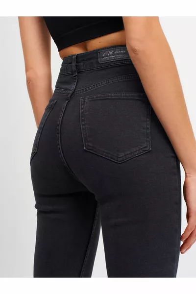  سروال ليكرا أمي مع شقوق في الأمام - أسود