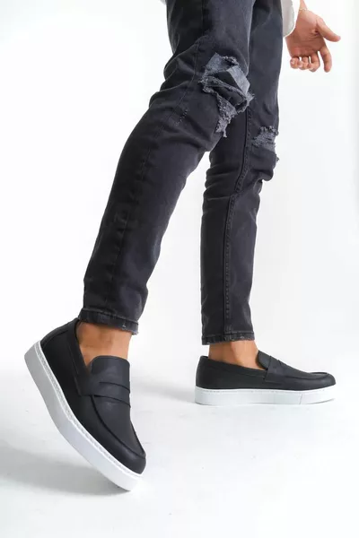  Estilo X Мъжки ежедневни спортни класически обувки без връзки BT черни