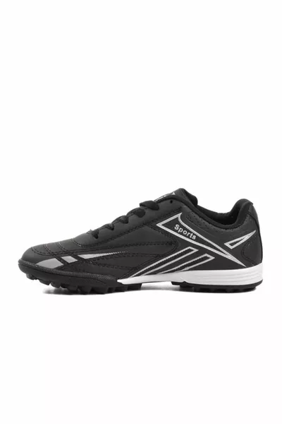 Noir Argent Unisexe Chaussures Astroturf