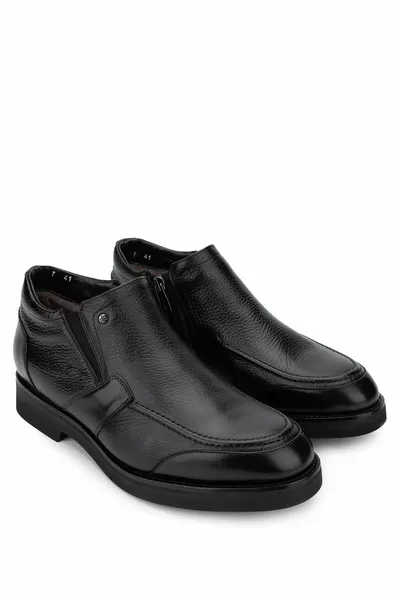 Men's Genuine Leather Black Casual Boots