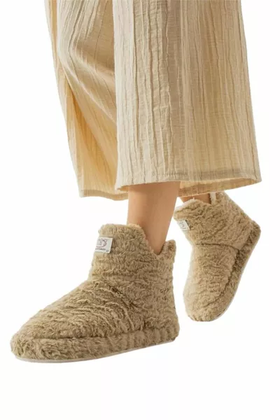 Women's Panduf Anti Slip Sole Home Boots Thick Light Sole BEIGE