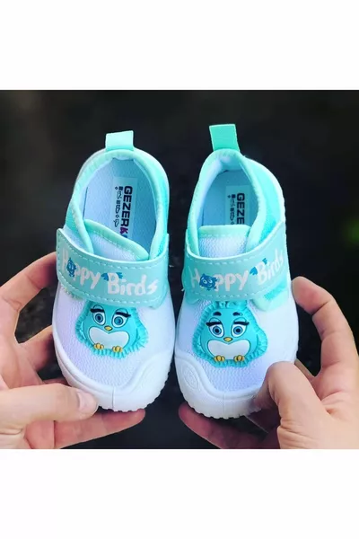 Washable Children's penduf Nursery home school shoes Soft Non-Slip Sole Velcro Nursery Shoes B