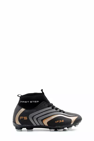 أسود النحاس الكاحل الياقة المدورة الجوارب كرة القدم أحذية رياضية لكرة القدم K